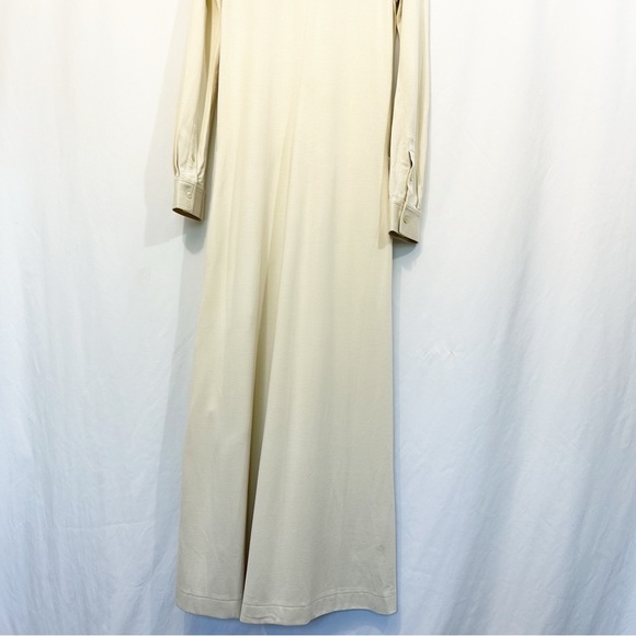 NWT TOTEME Flowing Jersey Shirtdress Long Sleeve Button Down Dress in Ecru - Picture 8 of 13